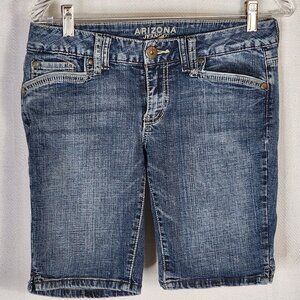 Arizona Jean Co Double Belt Loop Cotton Span Button Pocket Jean Shorts Size 5